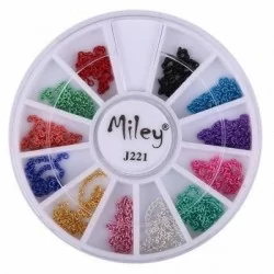 Rundel - Miley - J221 - Nageldekorationer - 12 kulörer - Rundlar -glamandbeauty.se