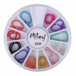 Rundel - Miley - J220 - Nageldekorationer - 12 kulörer - Rundlar -glamandbeauty.se