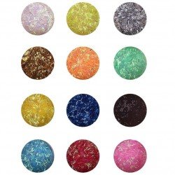 Dekorations set - Fibrer i 12 färger - 3 ml / burk - Set - Glitter / Pulver -glamandbeauty.se