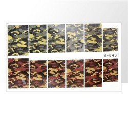 Vattendekaler - Militärmönster - A643 - För naglar - Vattendekaler / Stickers -glamandbeauty.se