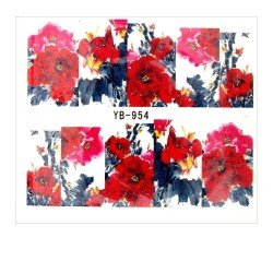 Vattendekaler - Blommor - YB-954 - För naglar - Vattendekaler / Stickers -glamandbeauty.se