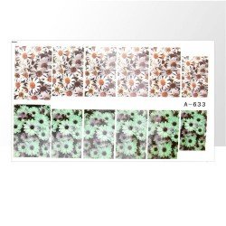 Vattendekaler - Blommor - A633 - För naglar - Vattendekaler / Stickers -glamandbeauty.se