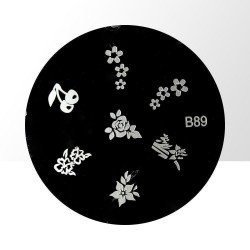 Stämpelplatta - Nageldekorationer - B89 - Rund - Stämpelplattor -glamandbeauty.se Stämpelplatta - Nageldekorationer - B89 - Rund - Stämpelplattor -glamandbeauty.se