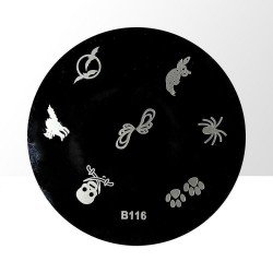 Stämpelplatta - Nageldekorationer - B116 - Rund - Stämpelplattor -glamandbeauty.se Stämpelplatta - Nageldekorationer - B116 - Rund - Stämpelplattor -glamandbeauty.se