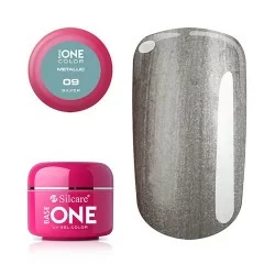 Base One - UV Gel - Metallic - Silver - 09 - 5 gram - UV-gel Metallic -glamandbeauty.se