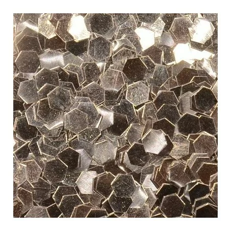 Silver Glitter Hex - 3mm