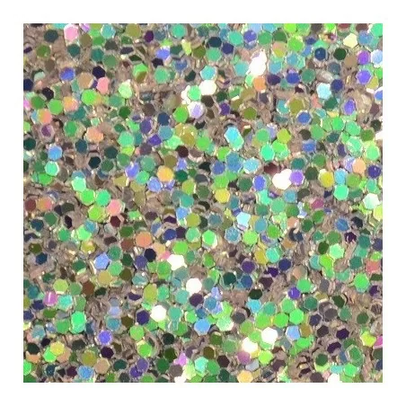 Silver Holographic Glitter Hex - 1mm