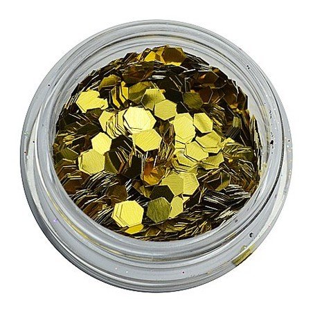 Gold glitter - 125 Hex - 3 mm