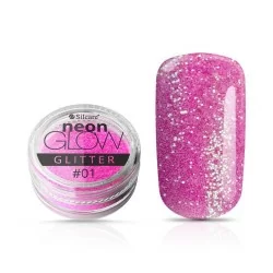 Silcare - Neon Glow Glitter - 01 - 3 gram - Neon pulver -glamandbeauty.se
