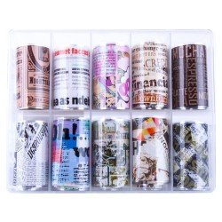 Nagelfolie / folie - Set 10 färger - 100 cm / st - Nagelfolie -glamandbeauty.se Nagelfolie / folie - Set 10 färger - 100 cm / st - Nagelfolie -glamandbeauty.se