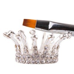 Penselhållare i glas formad som en krona - Silver - Penselställ / Penselstativ -glamandbeauty.se