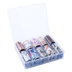 Nagelfolie / folie - Set 10 färger - 100 cm / st - Nagelfolie -glamandbeauty.se Nagelfolie / folie - Set 10 färger - 100 cm / st - Nagelfolie -glamandbeauty.se