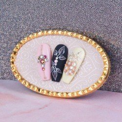 Penselställ / blandningsyta / display - Cirlel - Guld + Stenar - Displayer / Övningsmaterial -glamandbeauty.se Penselställ / blandningsyta / display - Cirlel - Guld + Stenar - Displayer / Övningsmaterial -glamandbeauty.se