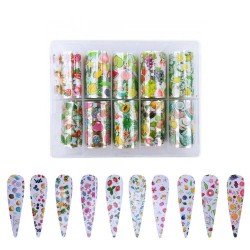 Nagelfolie / folie - Set 10 färger - 100 cm / st - Nagelfolie -glamandbeauty.se Nagelfolie / folie - Set 10 färger - 100 cm / st - Nagelfolie -glamandbeauty.se