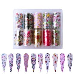 Nagelfolie / folie - Set 10 färger - 100 cm / st - Nagelfolie -glamandbeauty.se Nagelfolie / folie - Set 10 färger - 100 cm / st - Nagelfolie -glamandbeauty.se