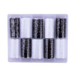 Nagelfolie / folie - Set 10 färger - 100 cm / st - Nagelfolie -glamandbeauty.se
