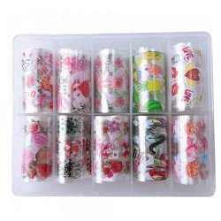 Nagelfolie / folie - Set 10 färger - 100 cm / st - Nagelfolie -glamandbeauty.se Nagelfolie / folie - Set 10 färger - 100 cm / st - Nagelfolie -glamandbeauty.se
