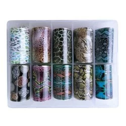 Nagelfolie / folie - Set 10 färger - 100 cm / st - Nagelfolie -glamandbeauty.se Nagelfolie / folie - Set 10 färger - 100 cm / st - Nagelfolie -glamandbeauty.se