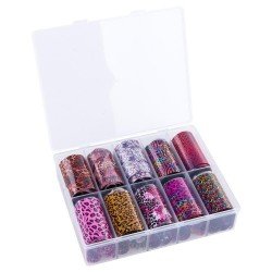 Nagelfolie / folie - Set 10 färger - 100 cm / st - Nagelfolie -glamandbeauty.se Nagelfolie / folie - Set 10 färger - 100 cm / st - Nagelfolie -glamandbeauty.se