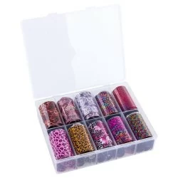 Nagelfolie / folie - Set 10 färger - 100 cm / st - Nagelfolie -glamandbeauty.se