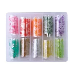 Nagelfolie / folie - Set 10 färger - 100 cm / st - Nagelfolie -glamandbeauty.se Nagelfolie / folie - Set 10 färger - 100 cm / st - Nagelfolie -glamandbeauty.se
