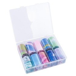 Nagelfolie / folie - Set 10 färger - 100 cm / st - Nagelfolie -glamandbeauty.se
