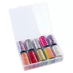 Nagelfolie / folie - Set 10 färger - 100 cm / st - Nagelfolie -glamandbeauty.se