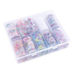 Nagelfolie / folie - Set 10 färger - 100 cm / st - Nagelfolie -glamandbeauty.se Nagelfolie / folie - Set 10 färger - 100 cm / st - Nagelfolie -glamandbeauty.se