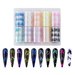 Nagelfolie / folie - Set 10 färger - 100 cm / st - Nagelfolie -glamandbeauty.se Nagelfolie / folie - Set 10 färger - 100 cm / st - Nagelfolie -glamandbeauty.se