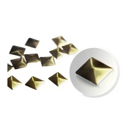 Nageldekorationer / dekoration - Pyramid - Guld - 7