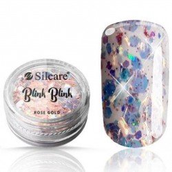 Silcare - Glitter flakes - Blink blink - Rose Gold - Flakes - Glitter -glamandbeauty.se