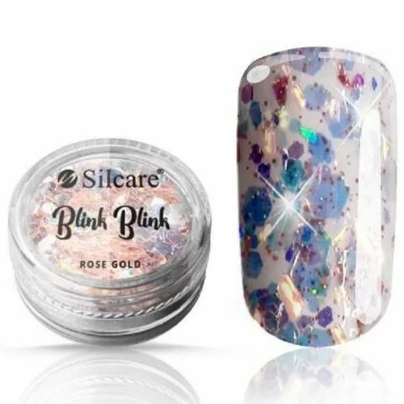 Silcare - Glitter flakes - Blink blink - Rose Gold