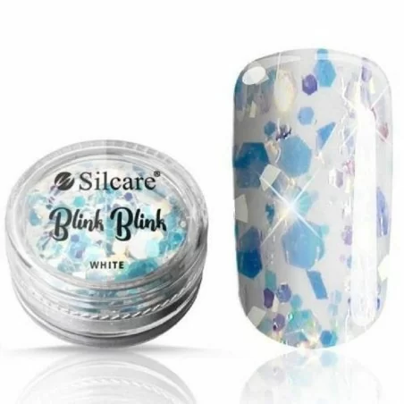 Silcare - Glitter flakes - Blink blink - White