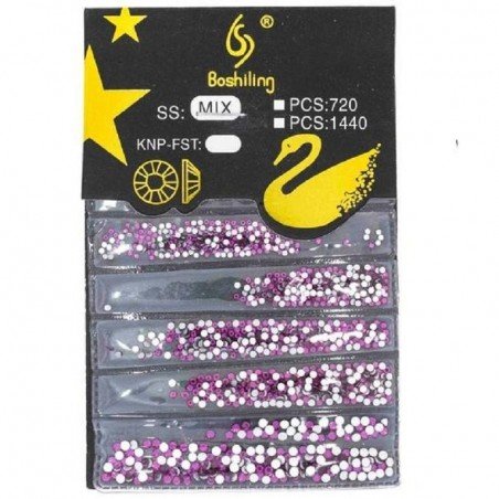 Zirkon stenar 1440 st - 4 storlekar - Fuchsia