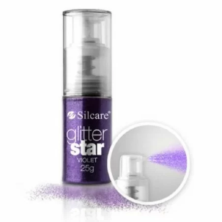 Silcare - Nagelglitter på pumpflaska - Violet - 25 gram