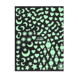 Klisterdekaler - Lyser i UV ljus - CY-036 - För naglar - Vattendekaler / Stickers -glamandbeauty.se