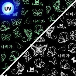 Klisterdekaler - Lyser i UV ljus - CY-005 - För naglar - Vattendekaler / Stickers -glamandbeauty.se