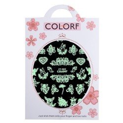 Klisterdekaler - Lyser i UV ljus - CY-043 - För naglar - Vattendekaler / Stickers -glamandbeauty.se
