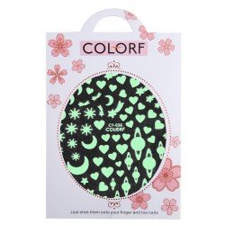 Klisterdekaler - Lyser i UV ljus - CY-036 - För naglar - Vattendekaler / Stickers -glamandbeauty.se