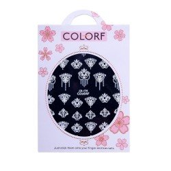 Vattendekaler - CB-174 Vit - För naglar - Vattendekaler / Stickers -glamandbeauty.se