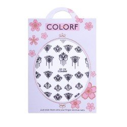 Vattendekaler - CB-174 Svart - För naglar - Vattendekaler / Stickers -glamandbeauty.se