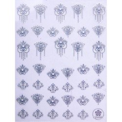 Vattendekaler - CB-174 Silver - För naglar - Vattendekaler / Stickers -glamandbeauty.se