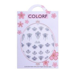 Vattendekaler - CB-174 Silver - För naglar - Vattendekaler / Stickers -glamandbeauty.se