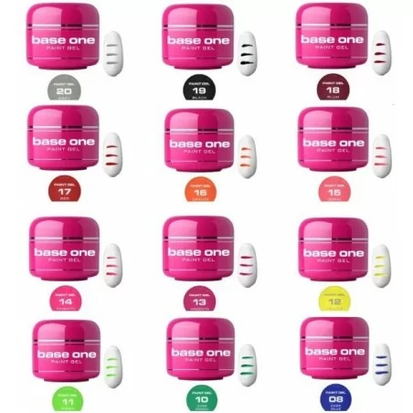 Base One - UV Gel - Paint Gel - 12-pack - Mix - 5 gram