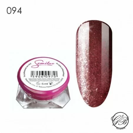 Semilac - UV Gel - Color - Glitter - Pink Gold - 094 - 5 ml