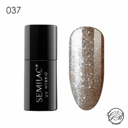 Semilac - Hybrid Gel - Color - Glitter - Gold disco - 037 - 7 ml