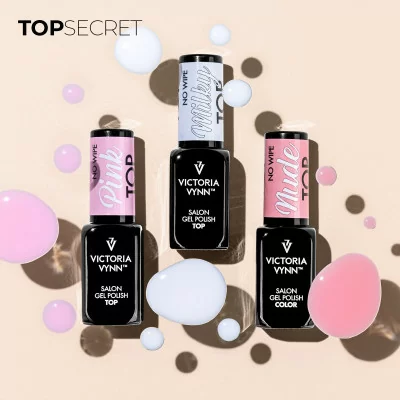 Top coat - Pink - No Wipe - 8 ml - Victoria Vynn - Top / Bas / Remover -glamandbeauty.se