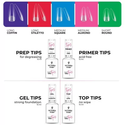 Prep Tips - 15ml - Soft gel tips - Victoria Vynn - Design tippar - 3D / Stiletto - mfl -glamandbeauty.se