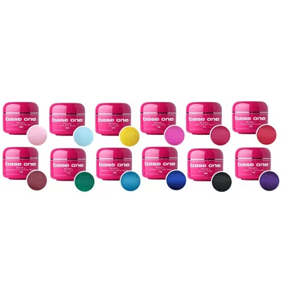 Base One - UV Gel - 12-pack Pixel - 5g - Silcare - Set med gelér - Multipack -glamandbeauty.se