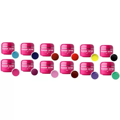 Base One Solid 12-pack - 5 gram - Silcare - Set med gelér - Multipack -glamandbeauty.se